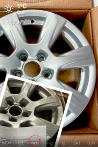 Покраска дисков Audi в светлое серебро